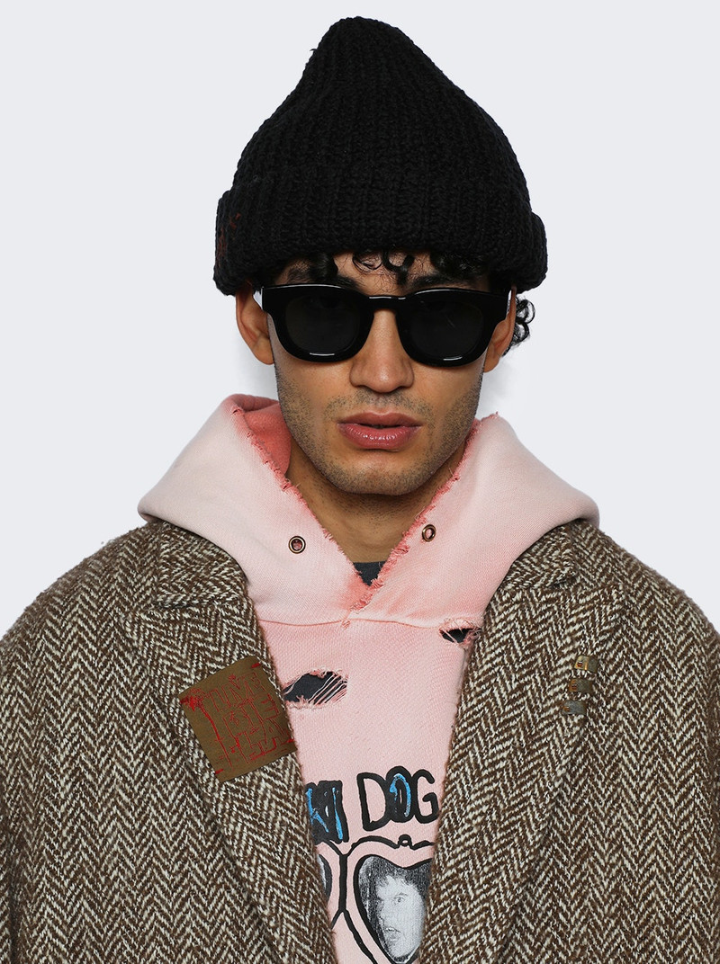 Paly Hand Knit Beanie Black outlook