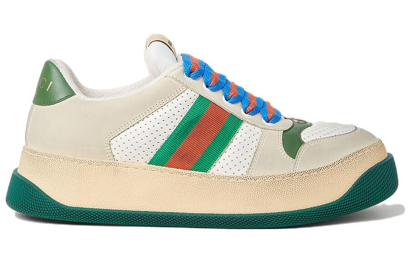 (WMNS) Gucci Screener GG Leather Sneakers 'Beige Green Red' 756478-0YIA0-9547 - 1