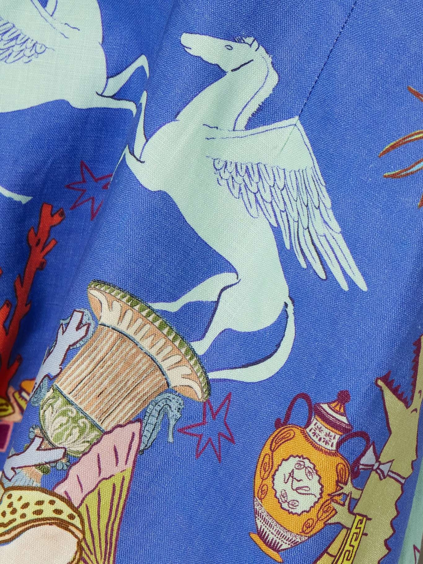 +  Sam Pauletto Surrealist Summer belted printed linen mini dress Multi - 4