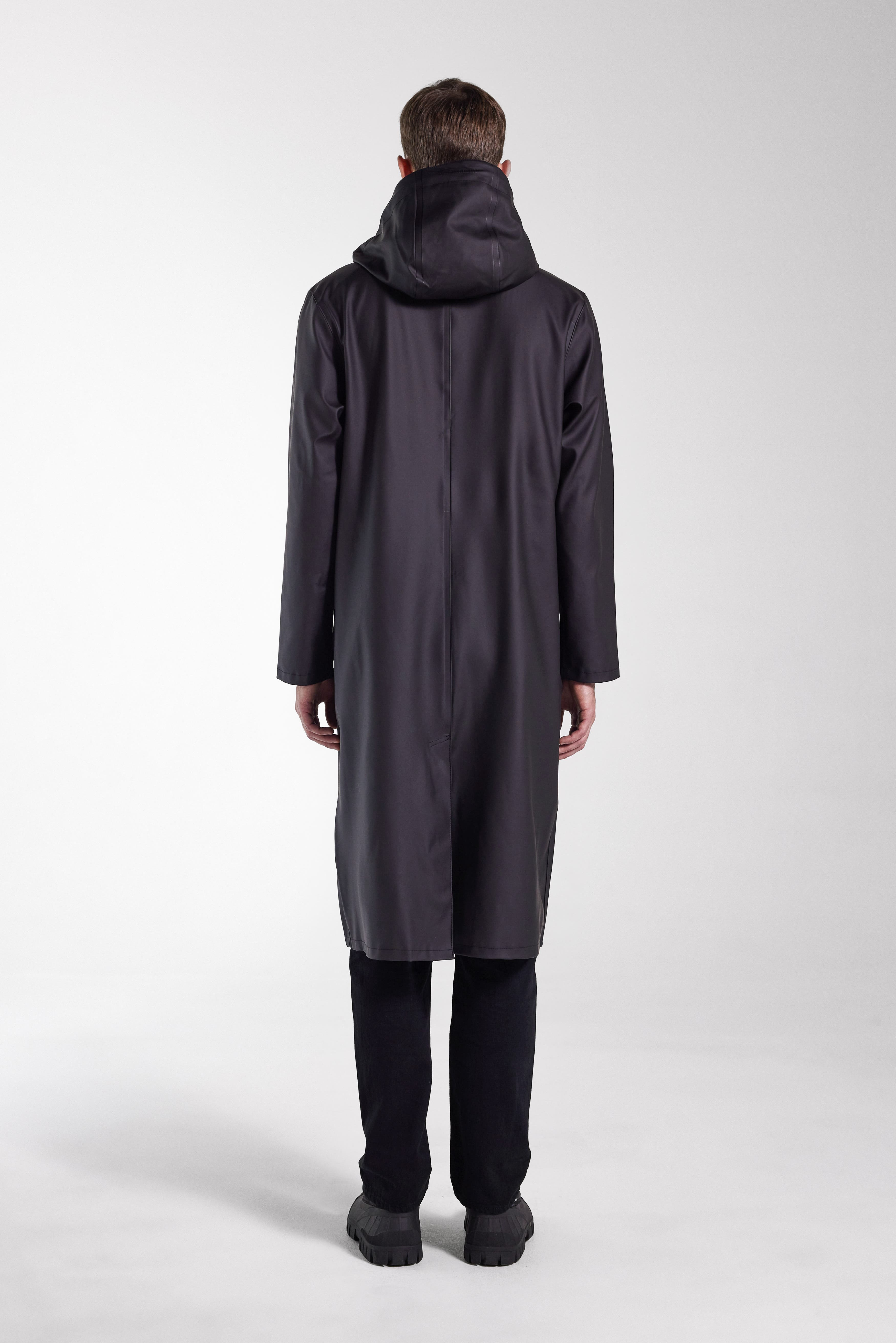 Stutterheim Stockholm Hooded Long Raincoat in Black at Nordstrom - 4