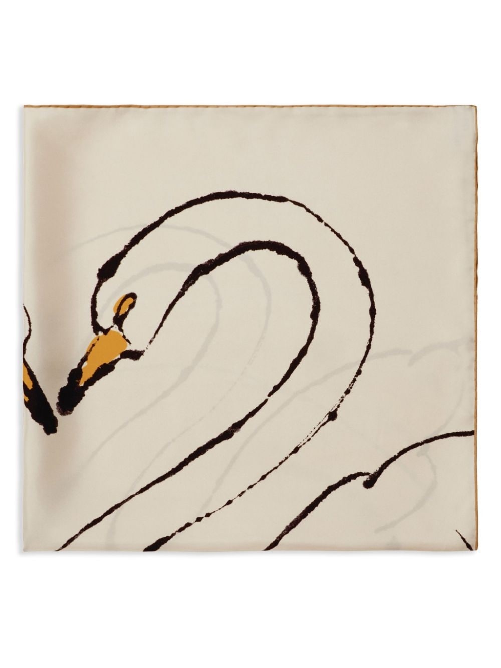 swan-print silk scarf - 3