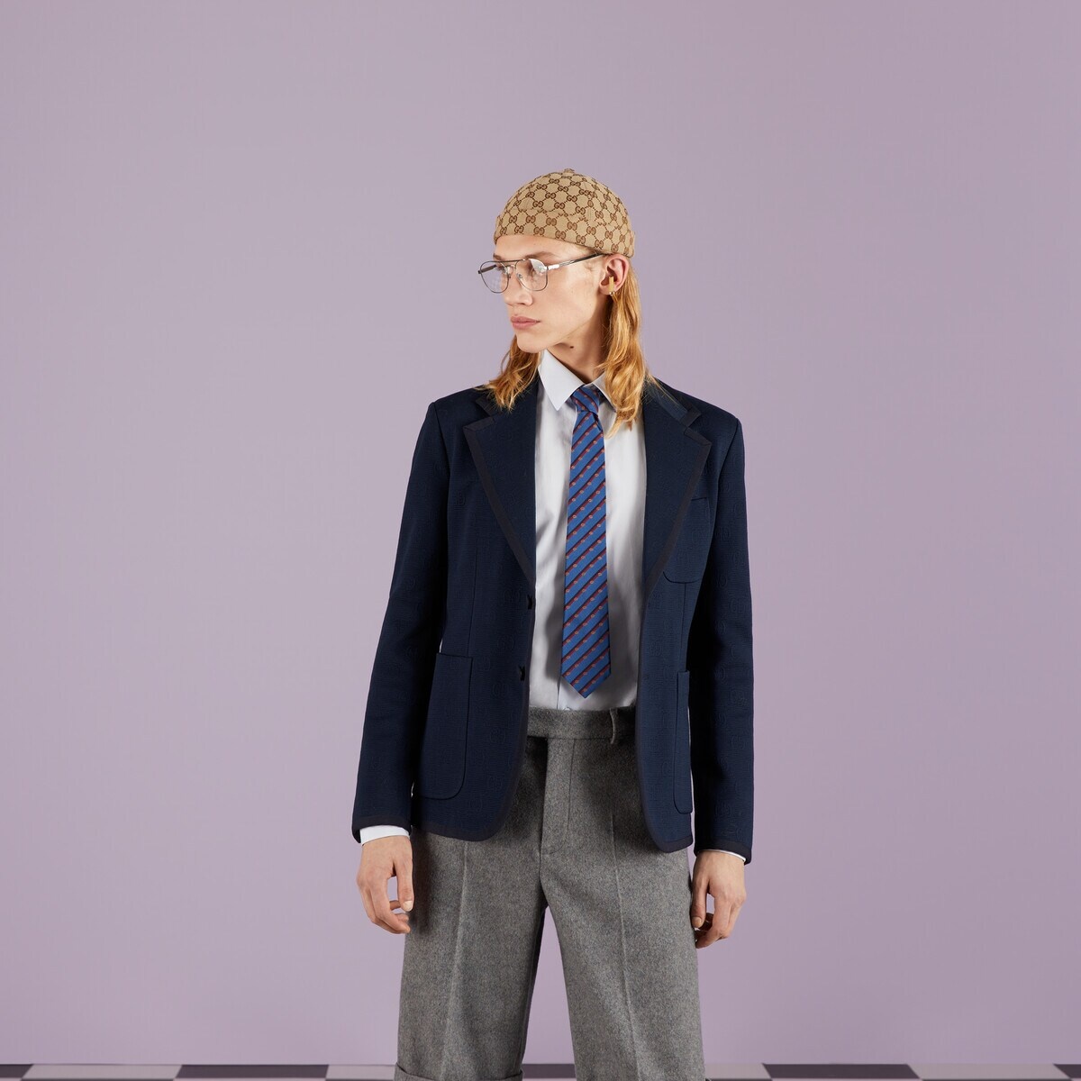 Interlocking G silk jacquard tie - 3
