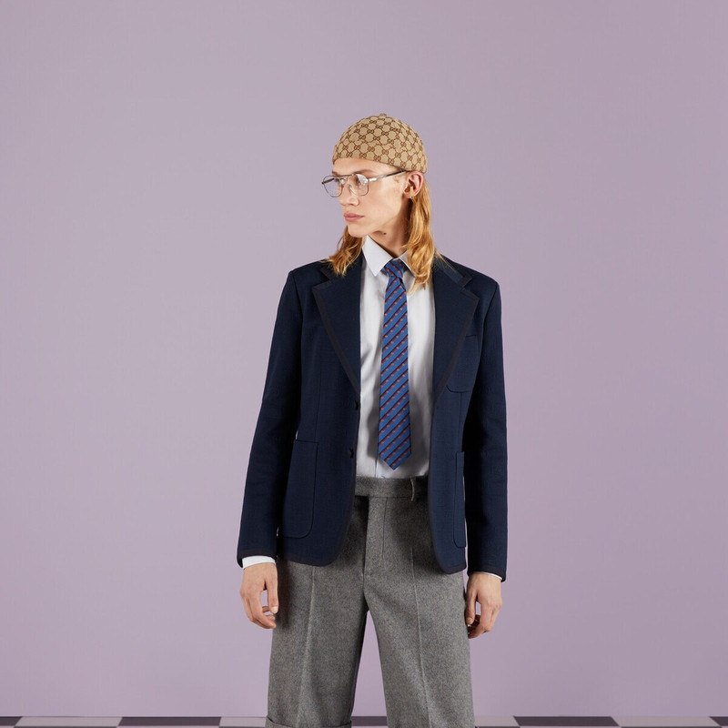 Interlocking G silk jacquard tie 3