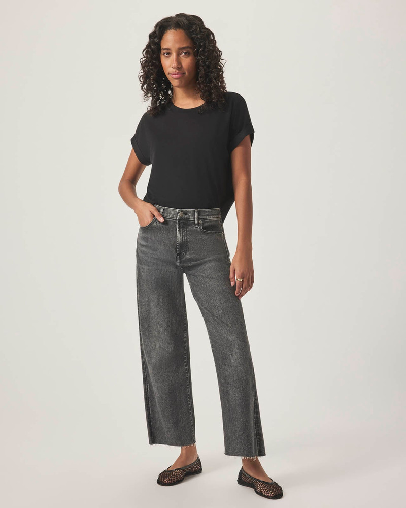 Splendid Cropped Wide Leg Raw Hem Jean outlook