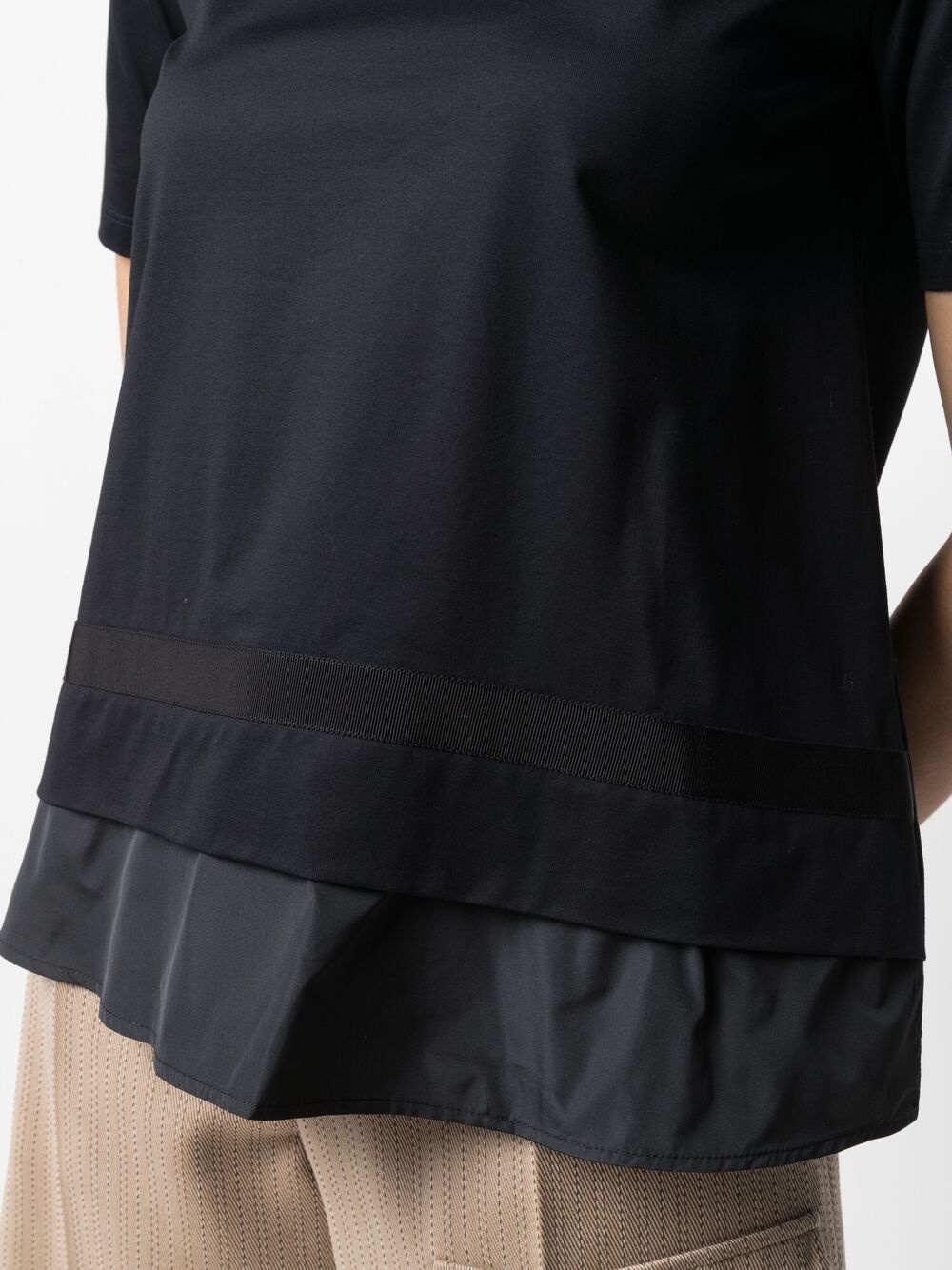layered short-sleeve cotton top - 5
