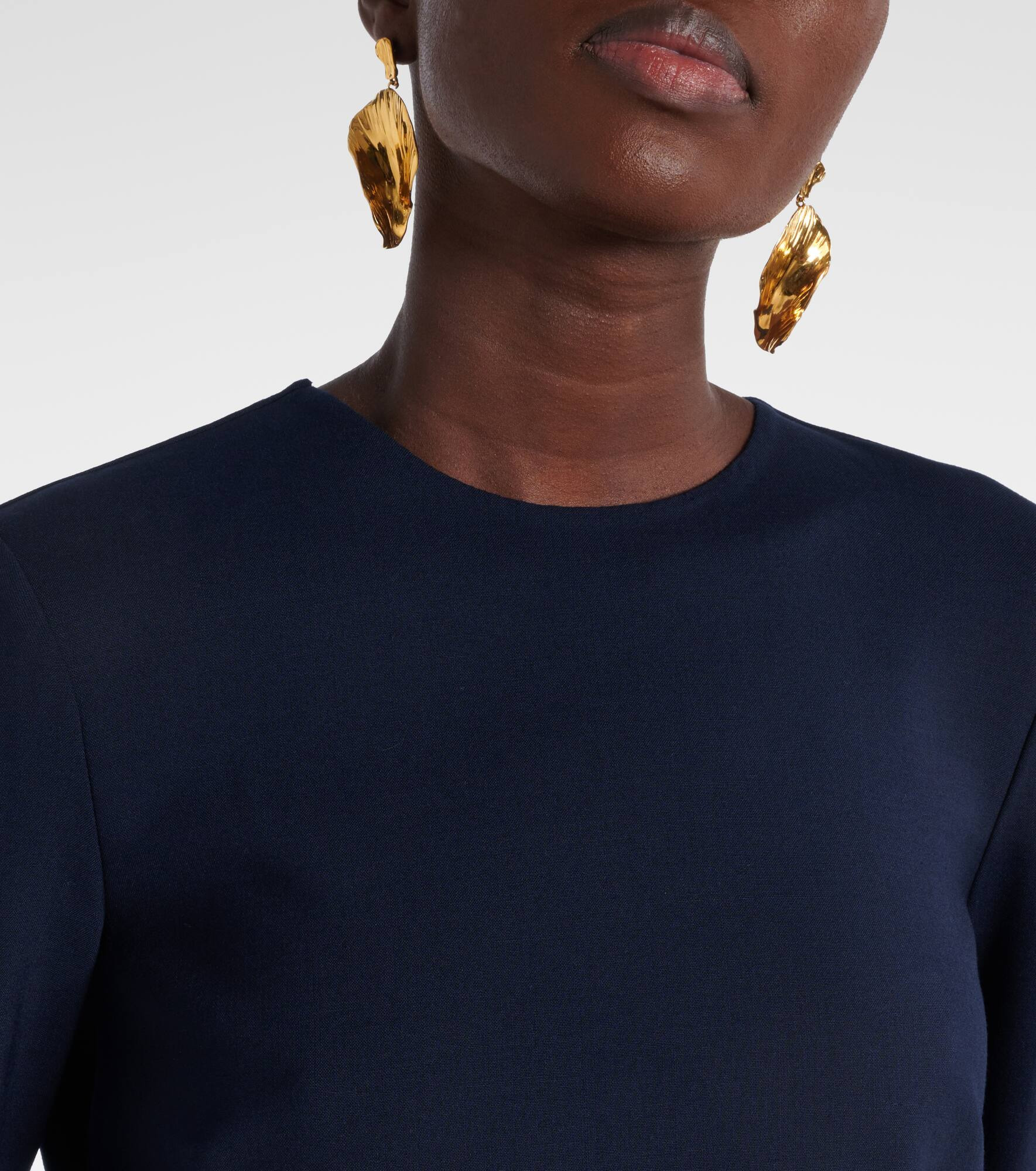 Embellished open-back wool-blend kaftan - 4