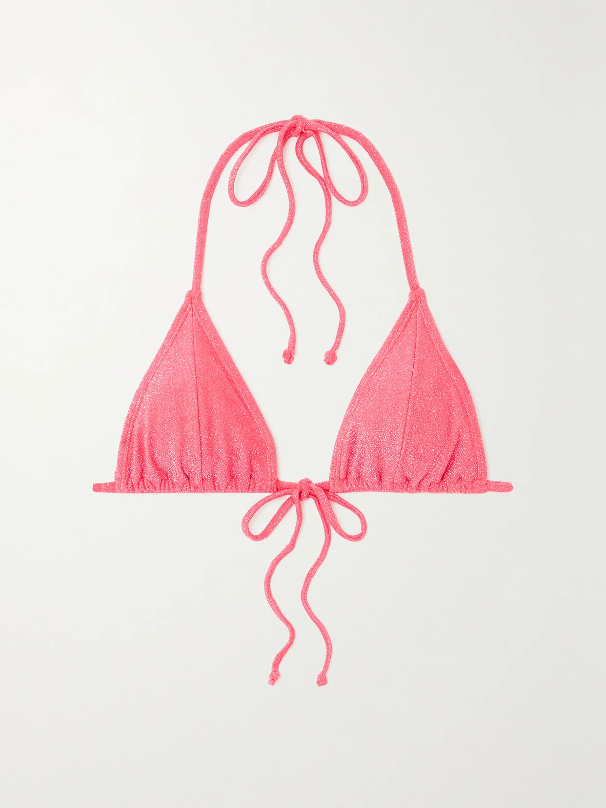 Sparkle Tiny Ties Metallic Triangle Bikini Top - 1