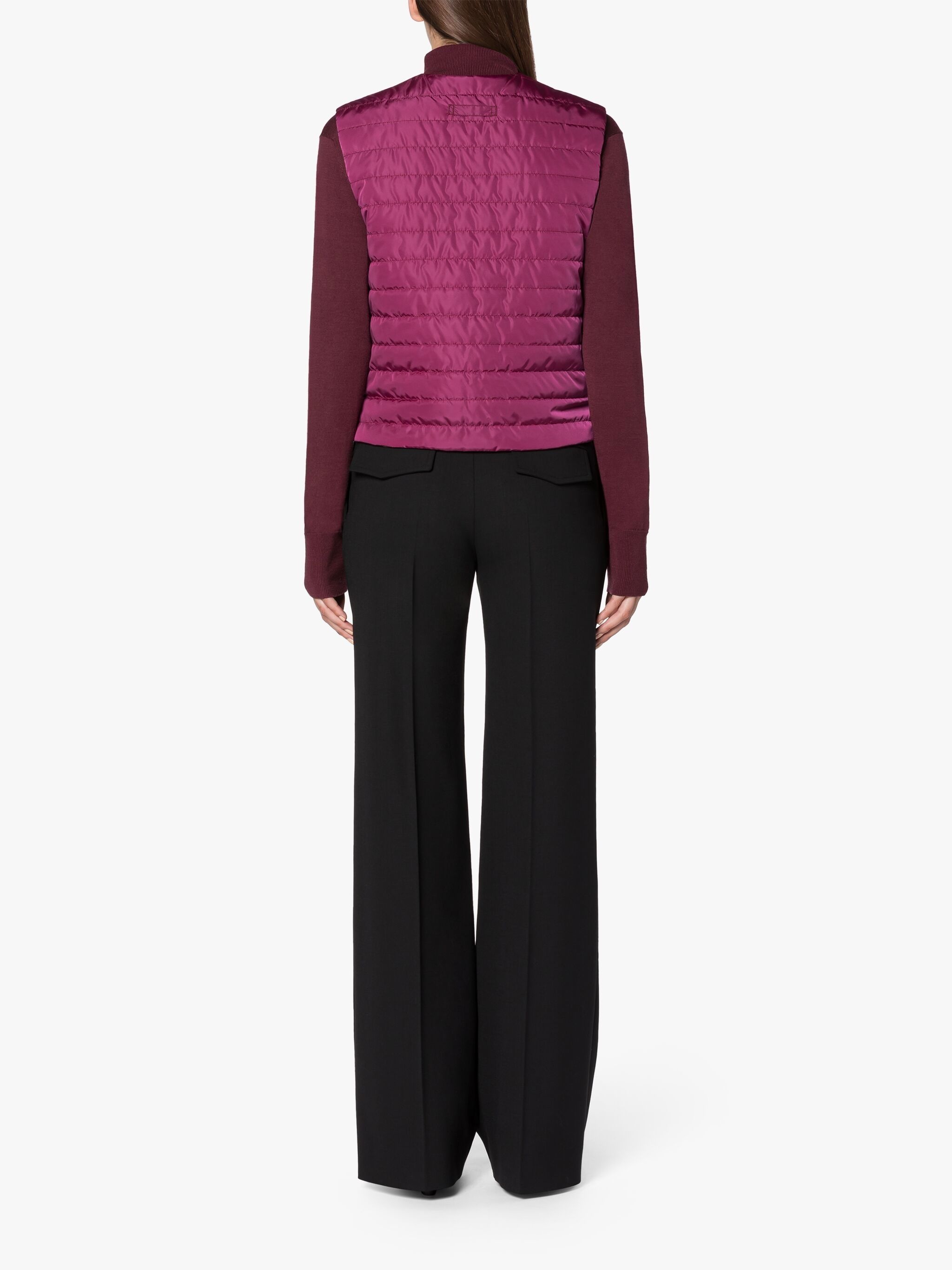 ISABEL BURGUNDY NYLON LINER VEST - 4