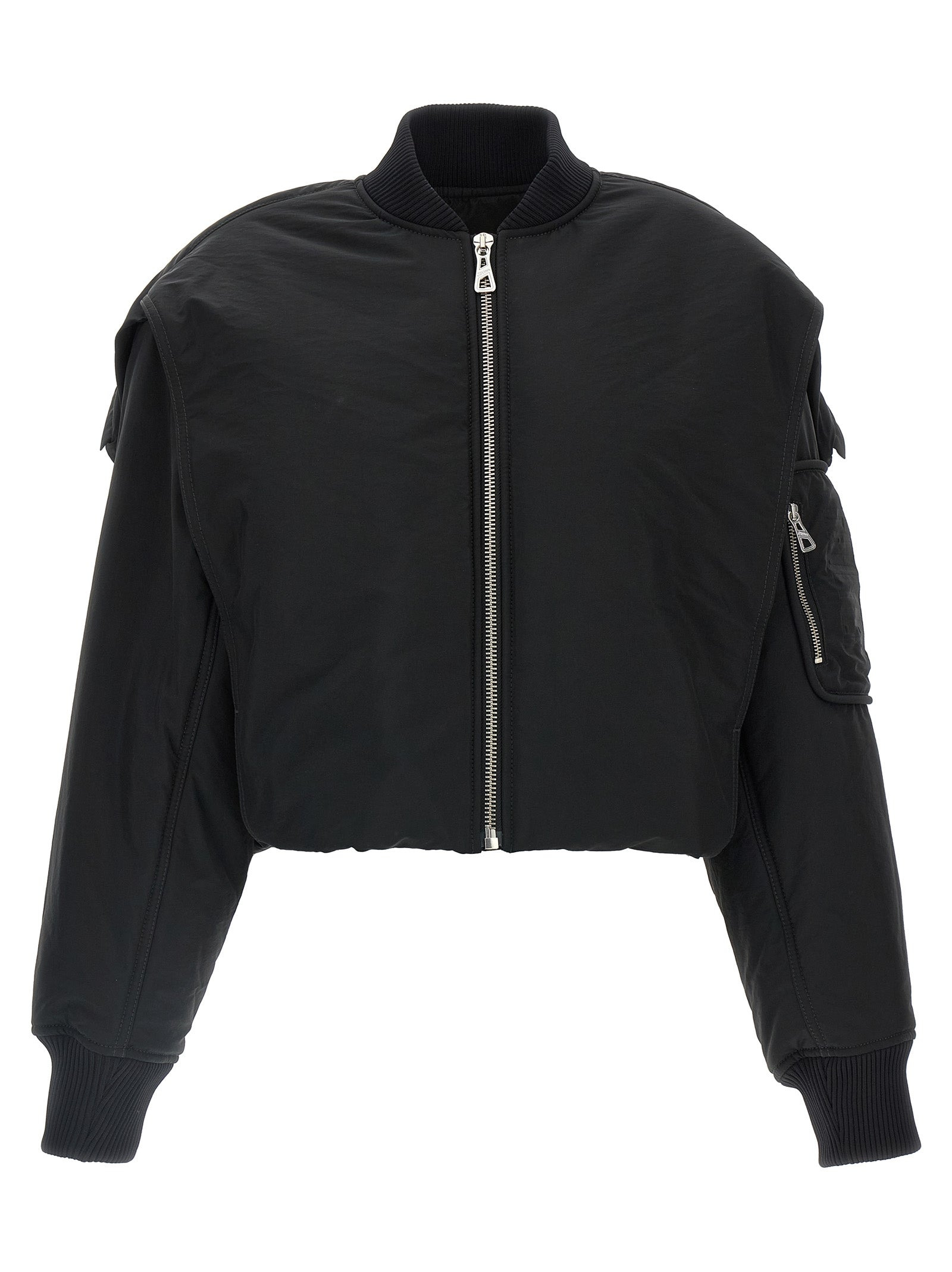 The Hooded Bomber Puffer Jackets Black - 1