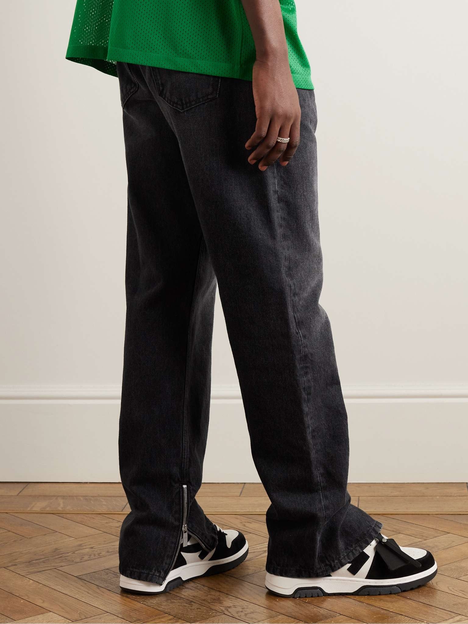Straight-Leg Zip-Detailed Jeans - 4