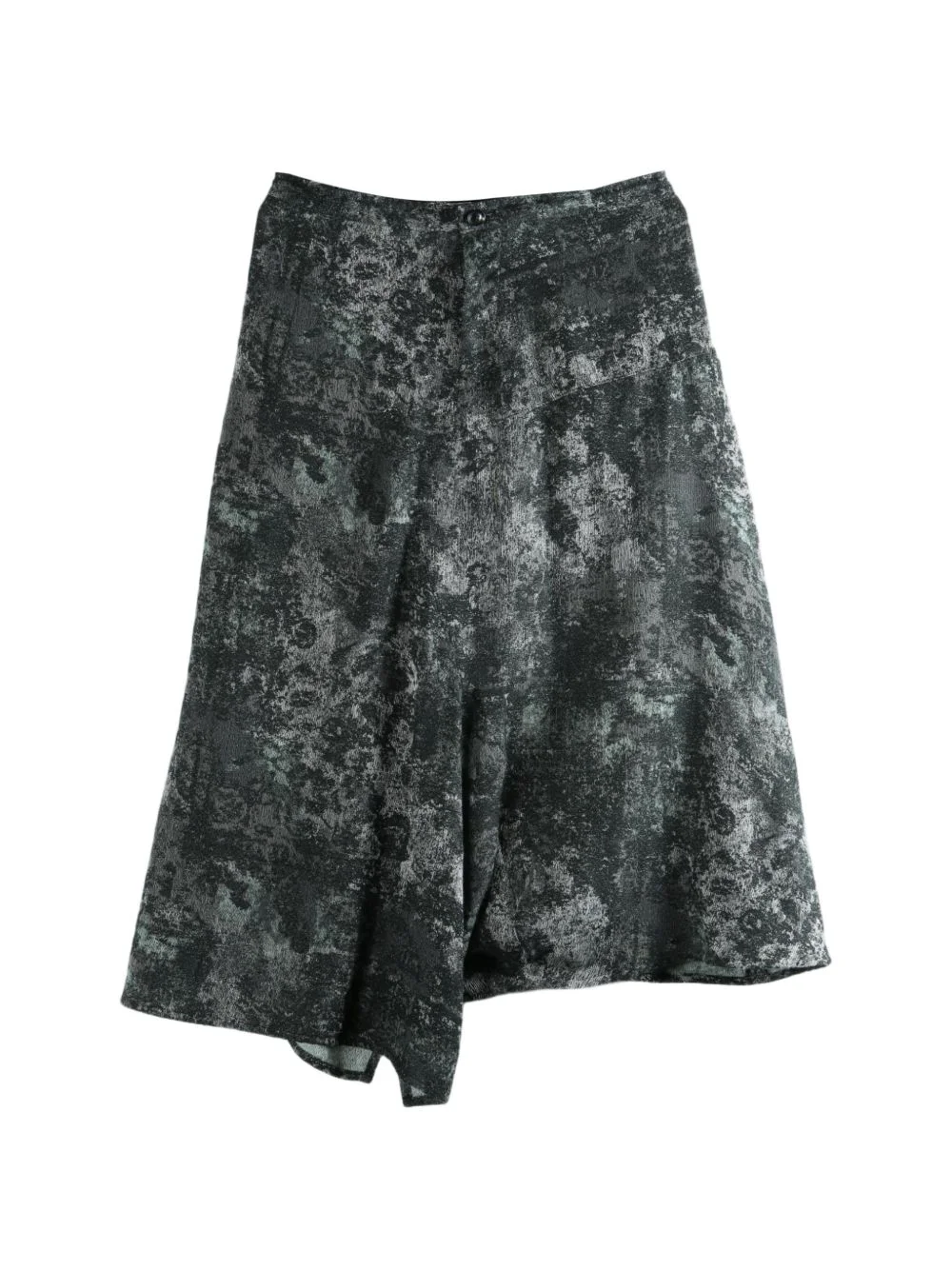 abstract-print asymmetric-hem trousers - 1