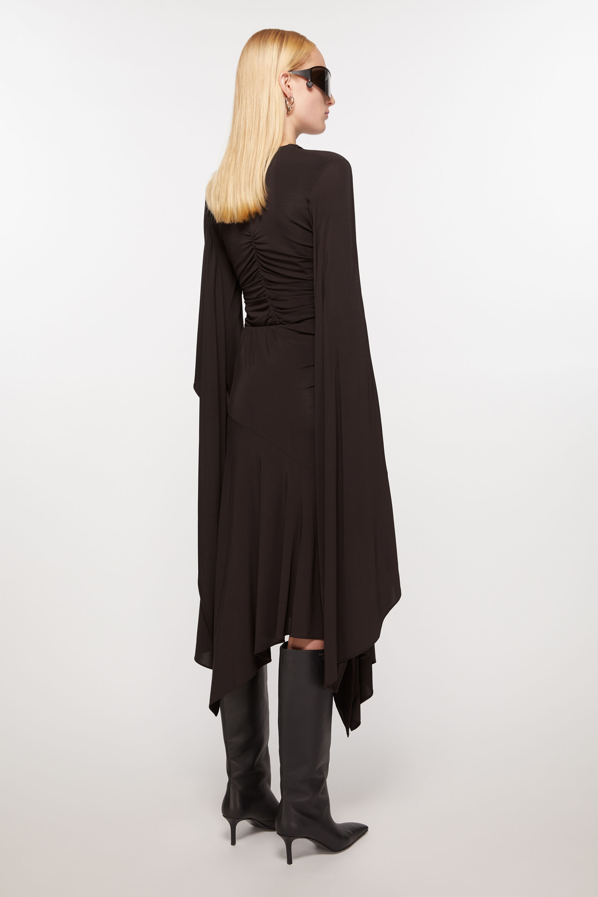 Asymmetric midi skirt - Chestnut brown - 4