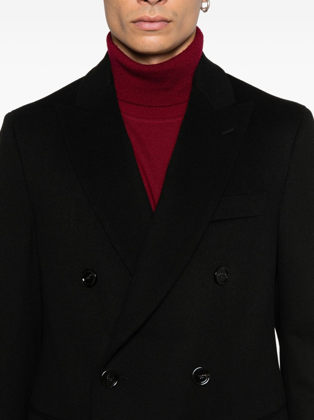 double-breasted virgin-wool coat - 5