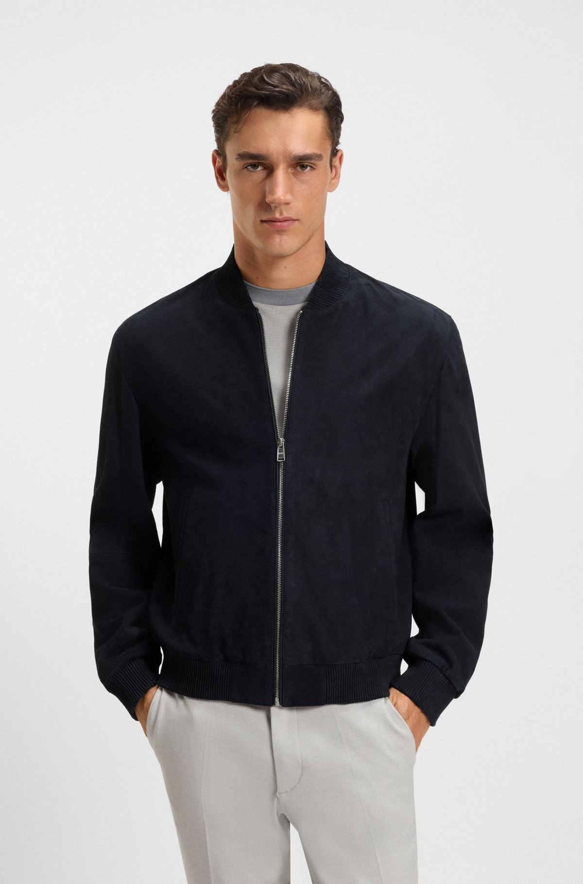 REGULAR-FIT BIKER JACKET IN METIS SUEDE - 2