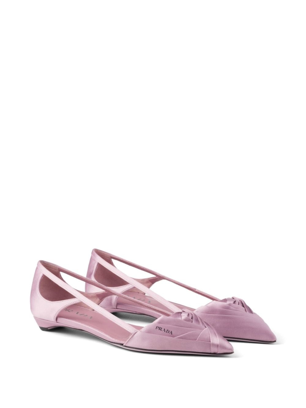Satin-finish cut-out ballerinas - 2