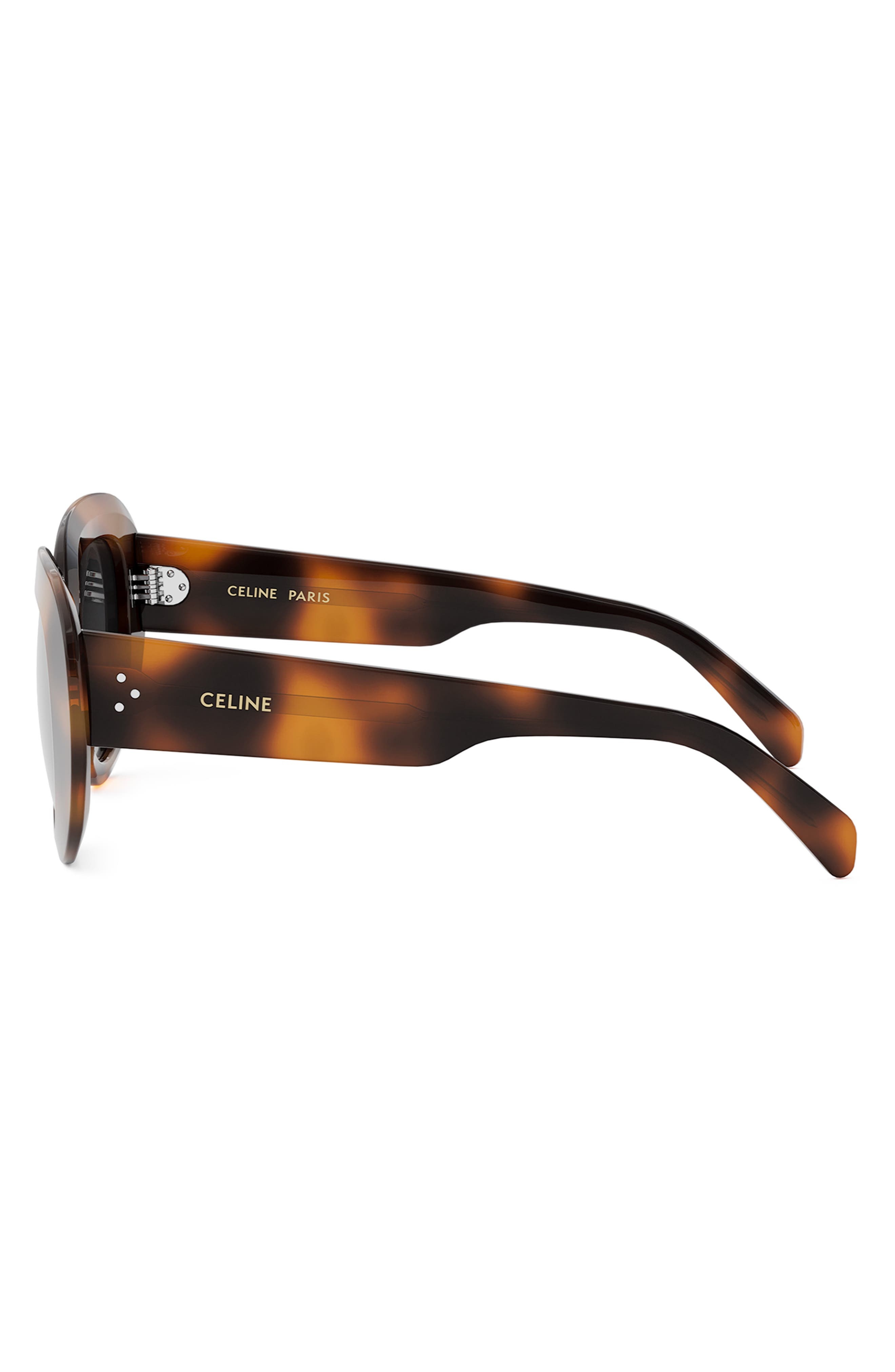 CELINE Bold 3 Dots 51mm Gradient Butterfly Sunglasses in Blonde Havana /Smoke at Nordstrom - 7