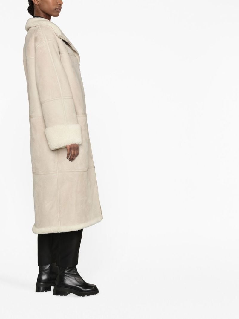 shearling midi coat - 3