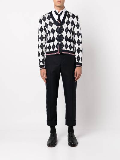 Thom Browne CARDIGAN W/ RWB TIPPING IN ARGYLE COTTON SILK outlook