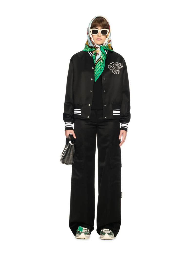 Off-White Black/white Satin Varsity Jacket outlook