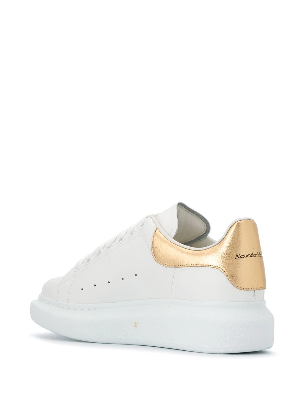 Oversized metallic leather sneakers - 3