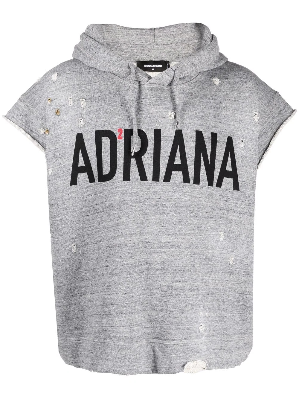 Adriana distressed sleeveless hoodie - 1