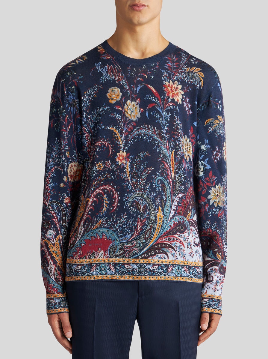 FLORAL PAISLEY SILK AND CASHMERE SWEATER - 2