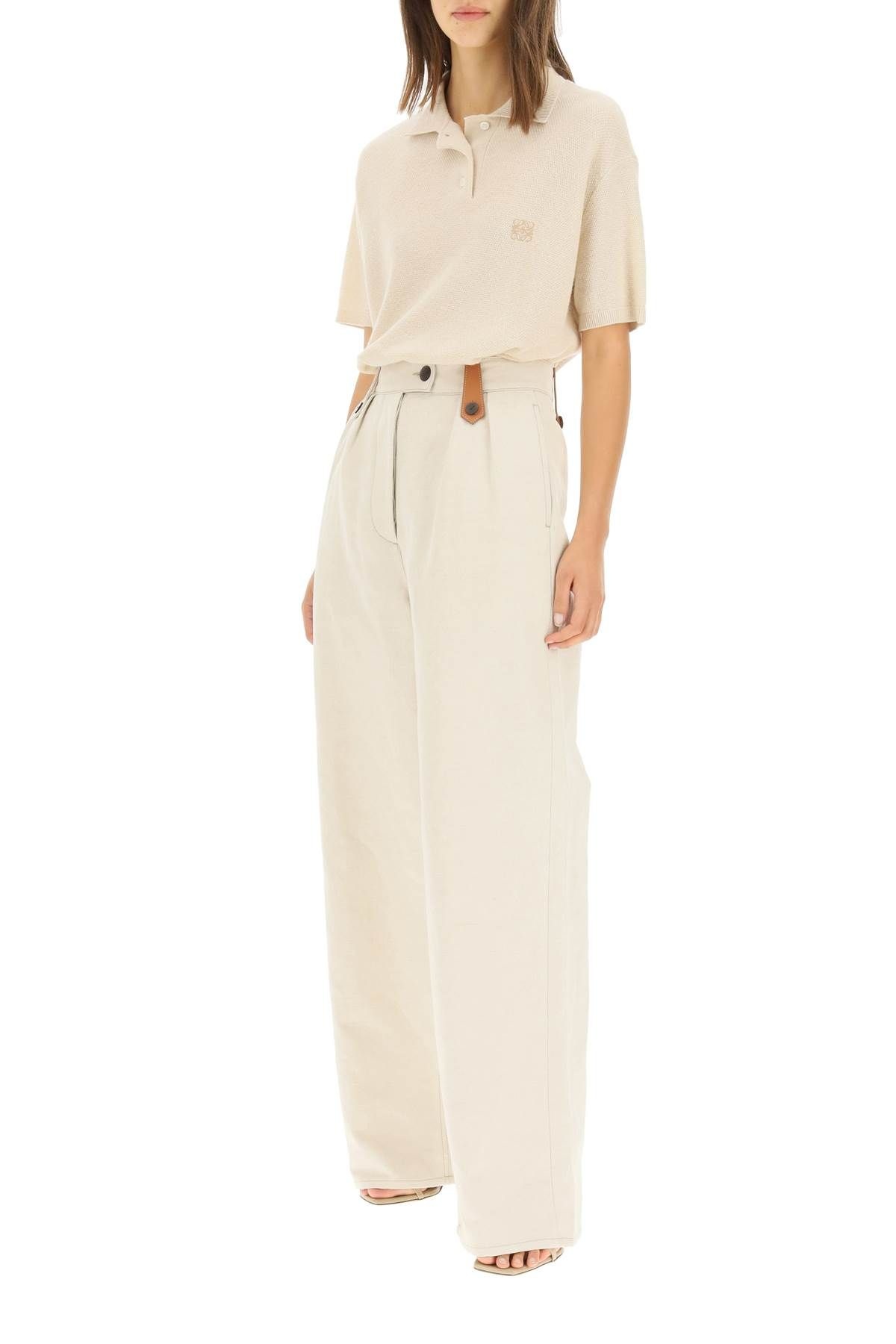 WIDE TROUSERS WITH LEATHER LOOPS - 2