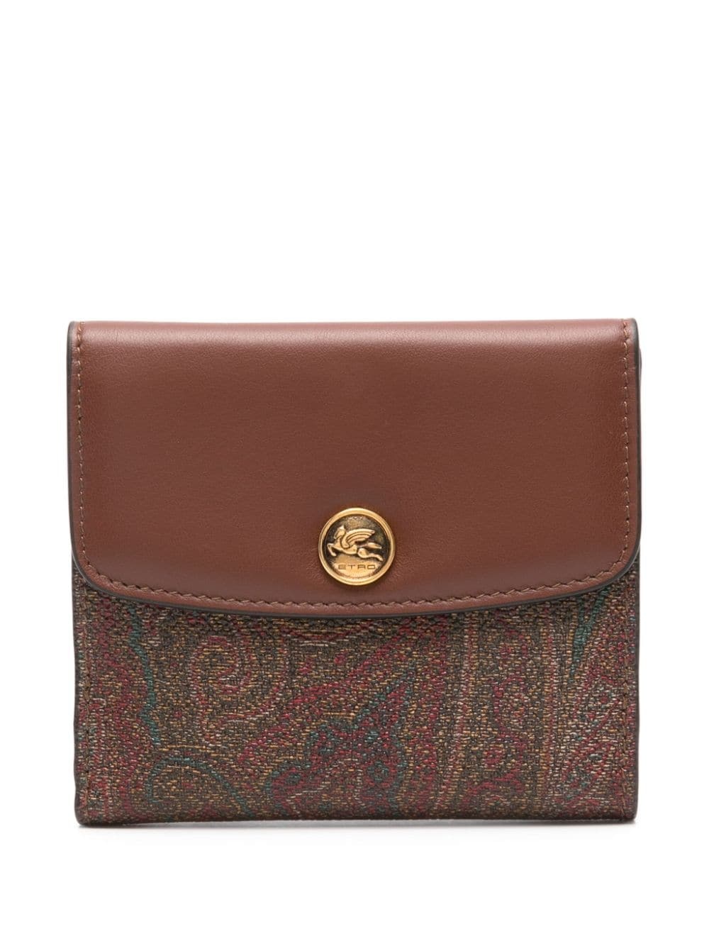 paisley textured leather wallet - 1