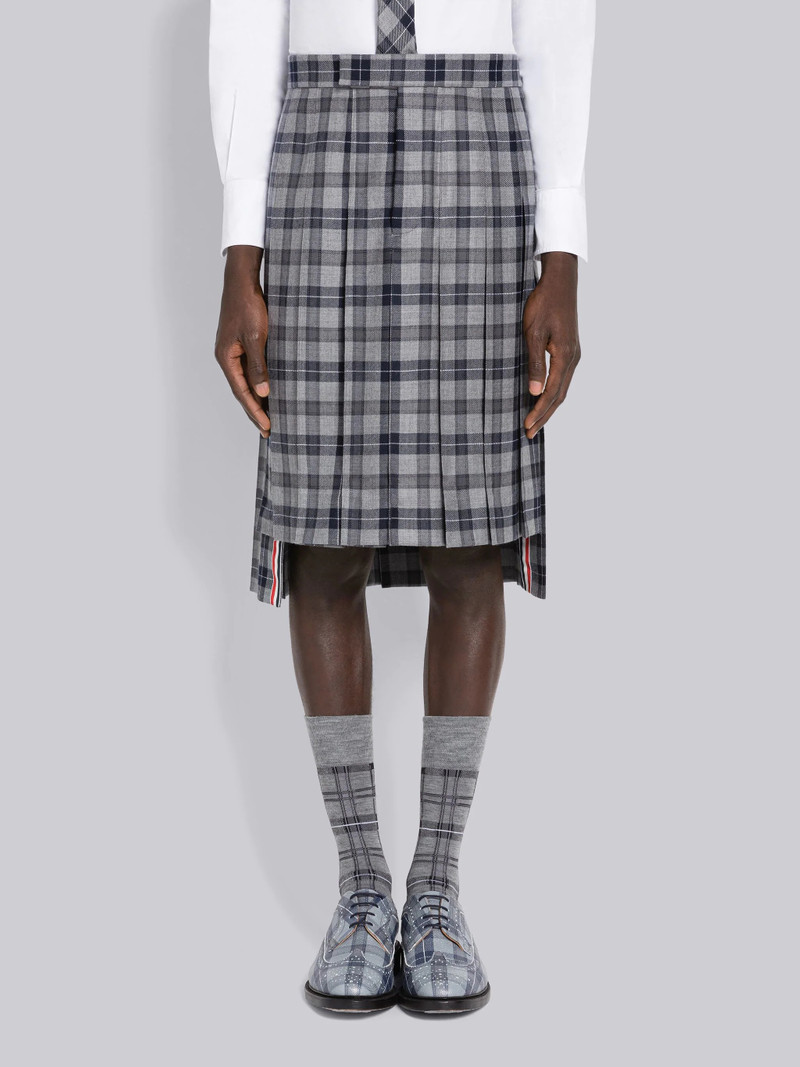 Tartan Wool Twill Pleated Backstrap Skirt 1