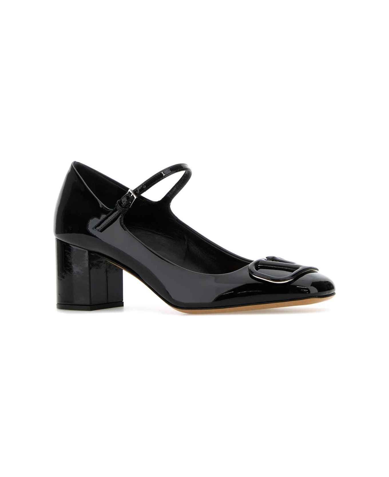 Black Leather Vlogo Signature Pumps - 2