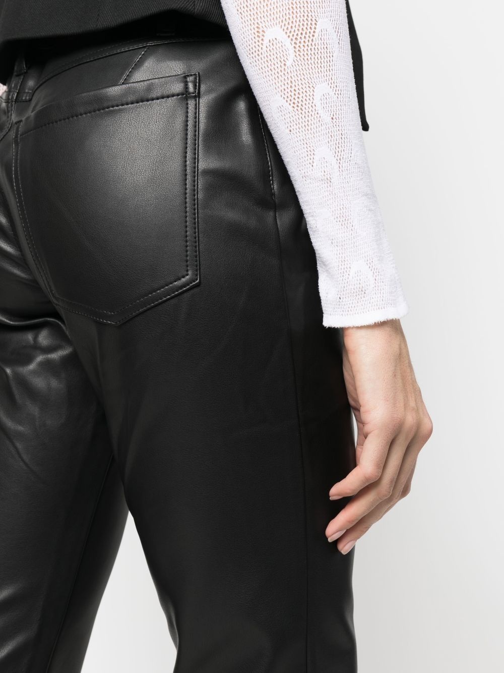 faux-leather straight-leg trousers - 5
