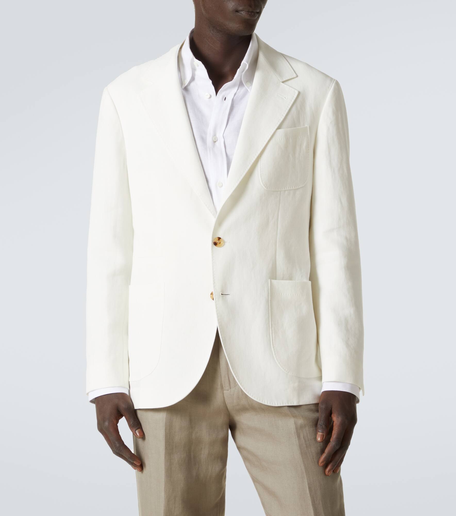 Single-breasted linen blazer - 3