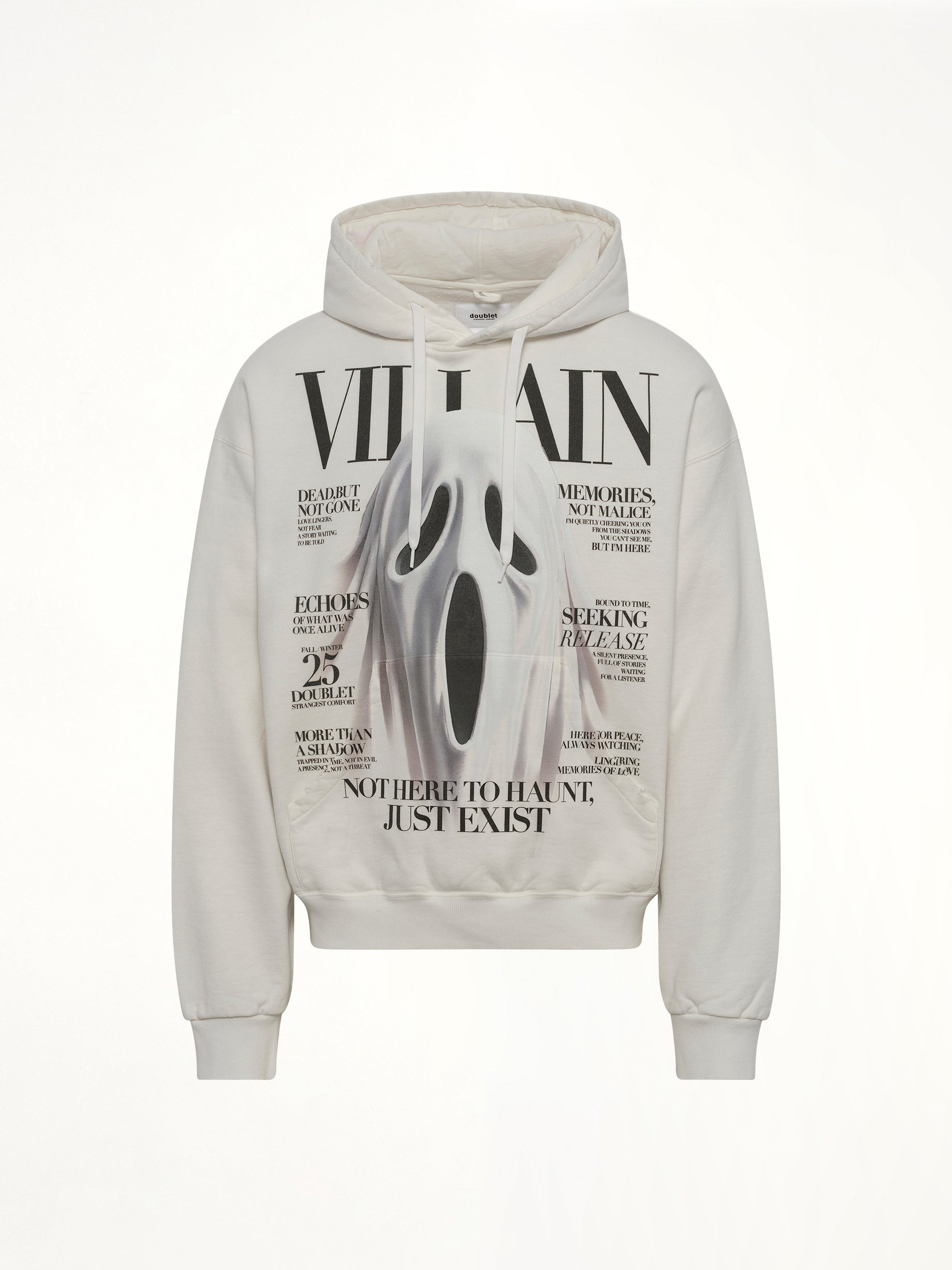 Villain Cover Print Hoodie in White - 2