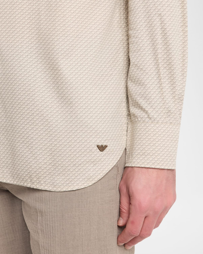 Men's Cotton Stretch Micro-Abstract Sport Shirt 5