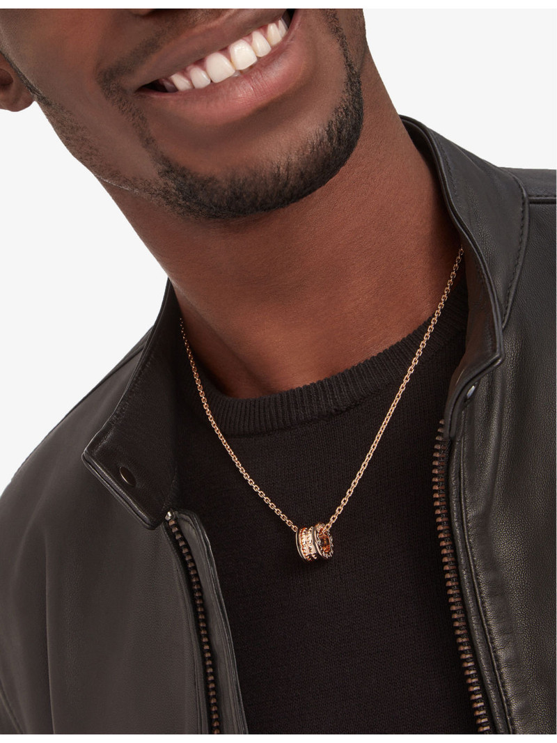 B.zero1 18ct rose-gold and ceramic pendant necklace 5