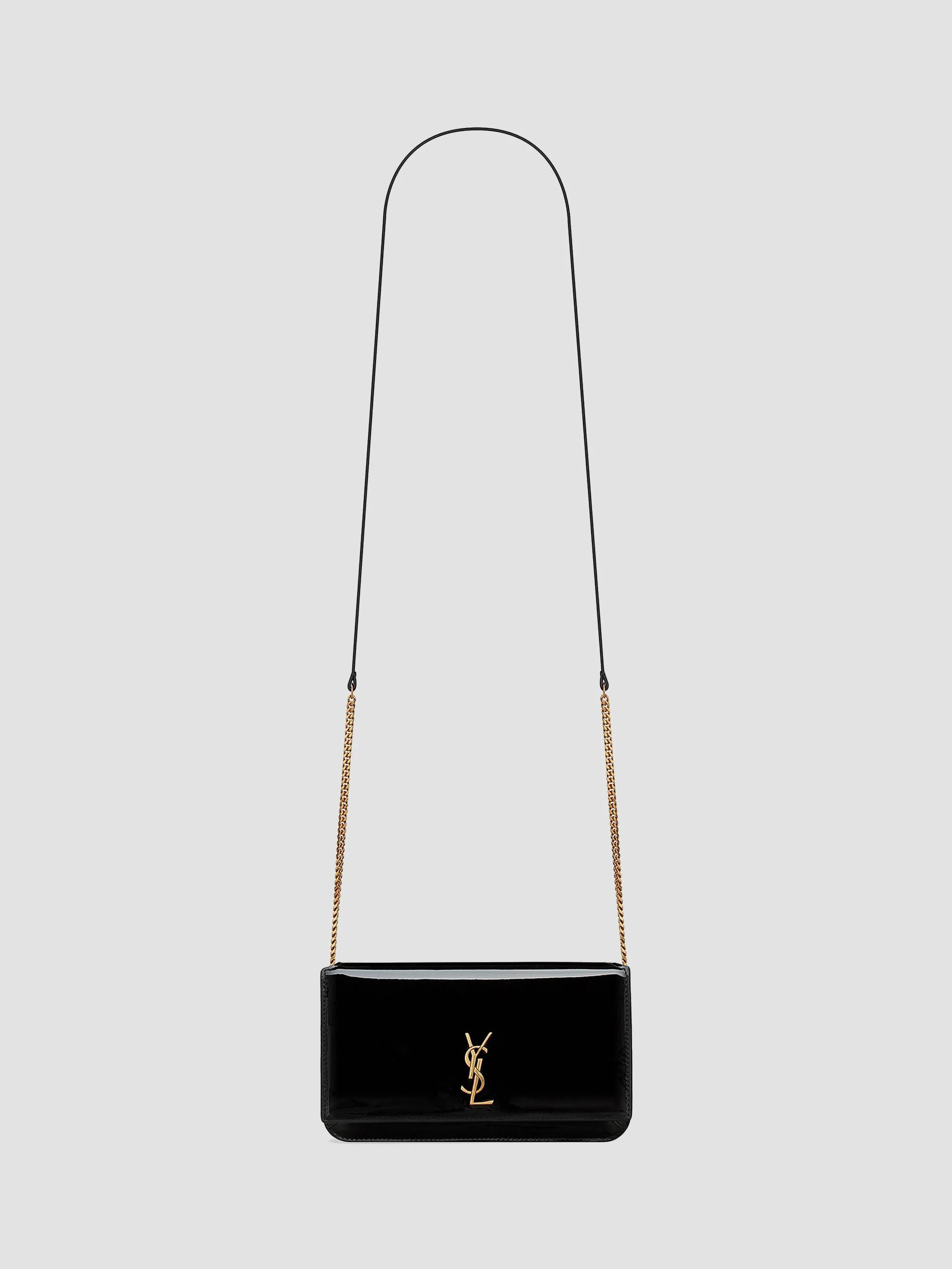 Women's Cassandre Phone Holder in Patent Leather - Black - 1