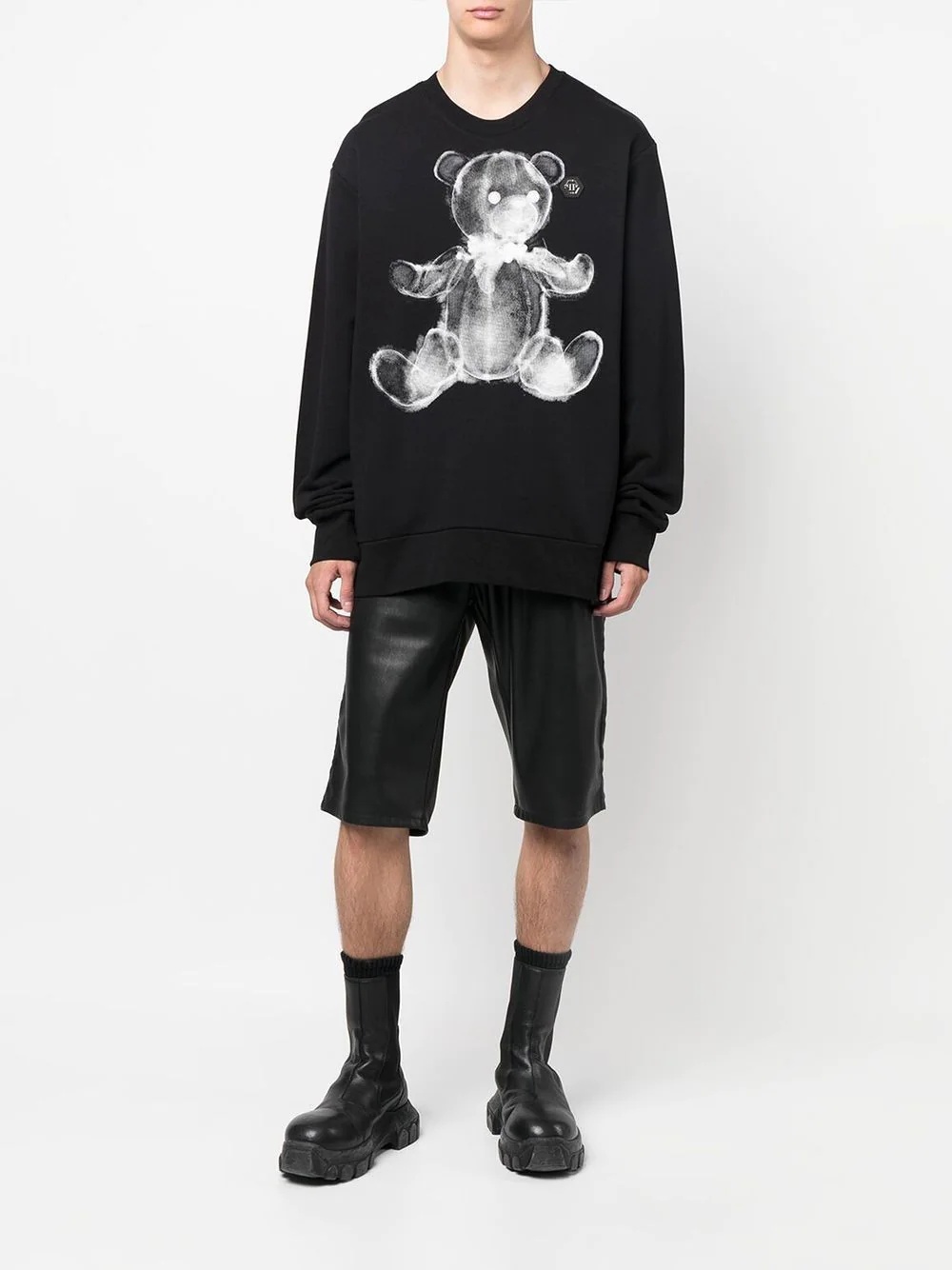 teddy bear-print crew neck sweatshirt - 2