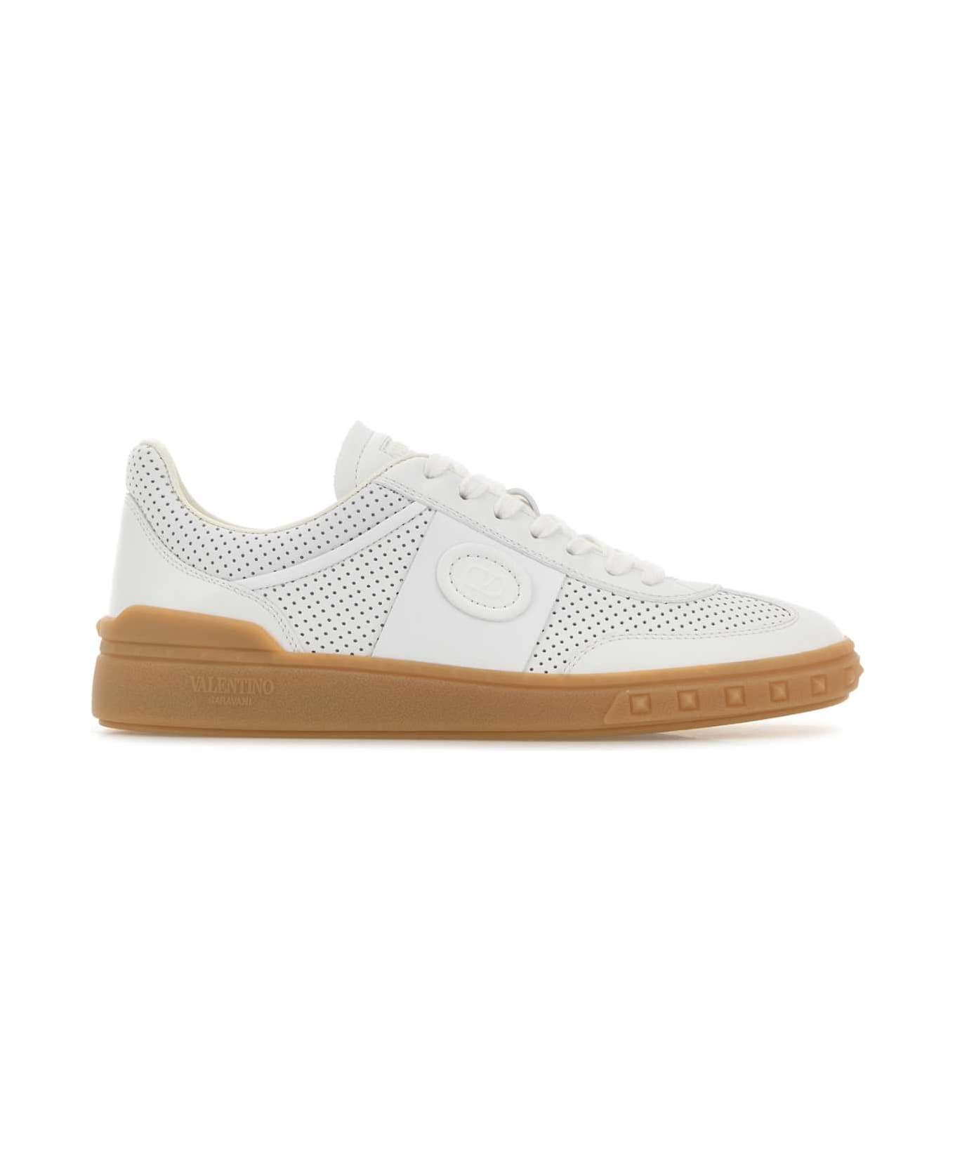 White Leather Upvillage Sneakers - 1