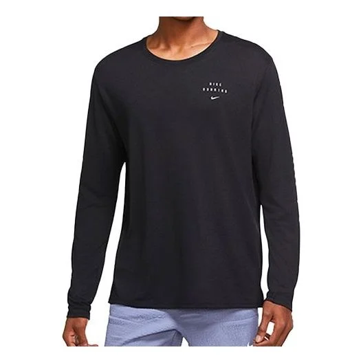 Nike Miler Run Reflective Quick Dry Running Long Sleeves Tops Black CU7879-010 - 1