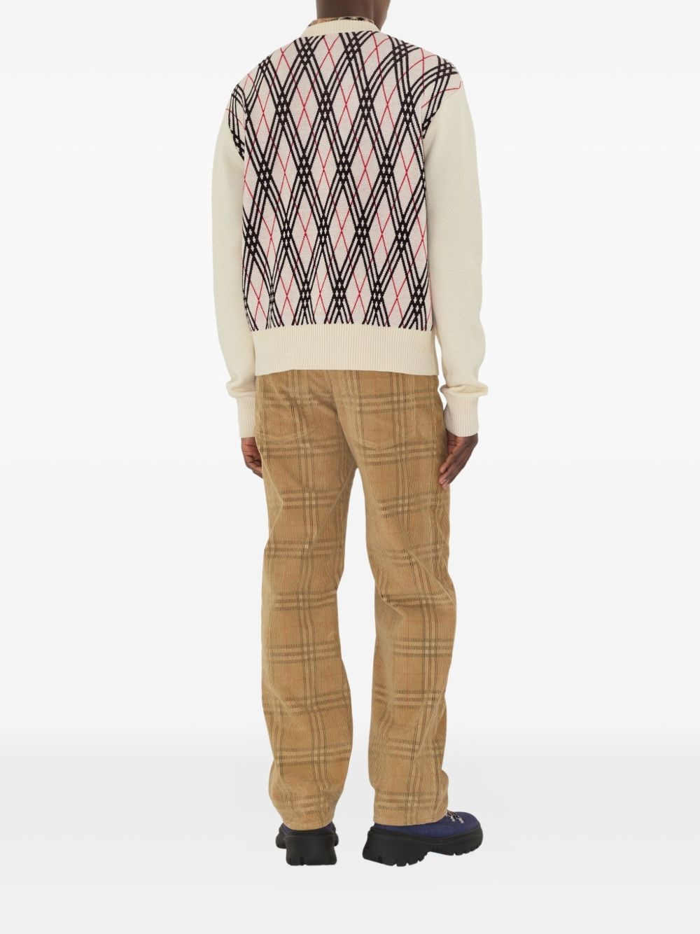 argyle-knit jumper - 4