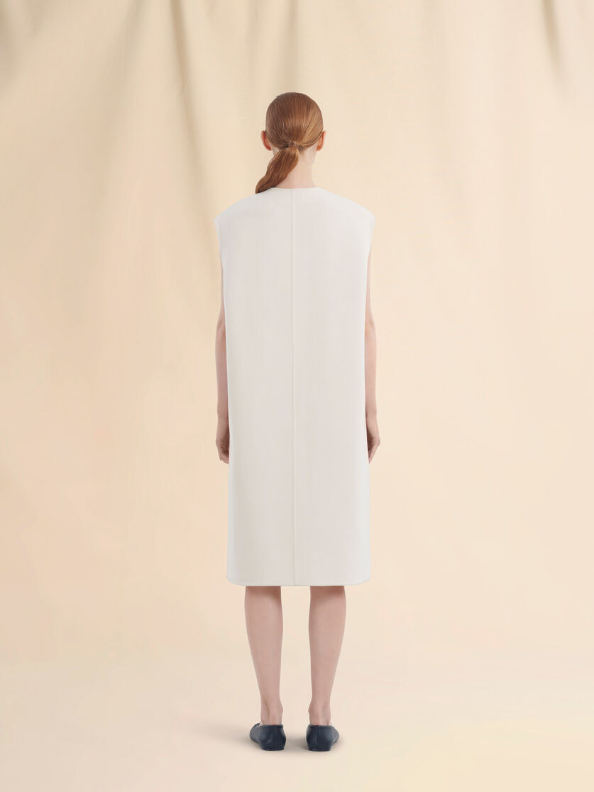 WHITE FELT SLEEVELESS JACKET - 3