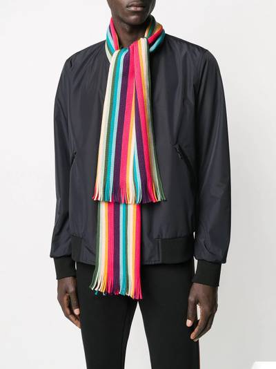 Paul Smith striped frayed edge scarf outlook