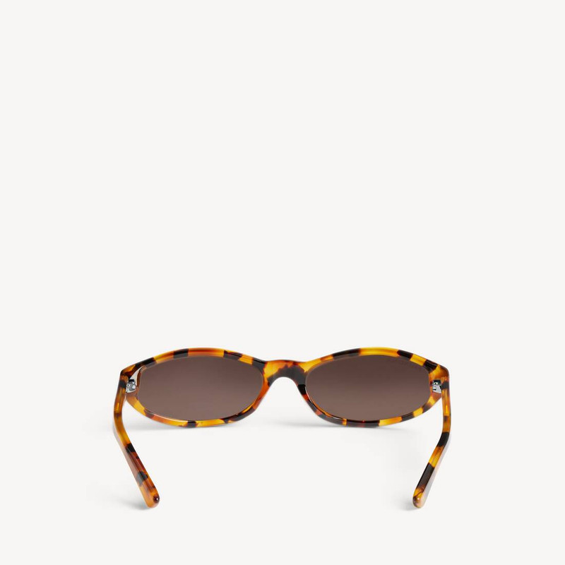 BALENCIAGA Neo Round Sunglasses in Spotted Havana outlook