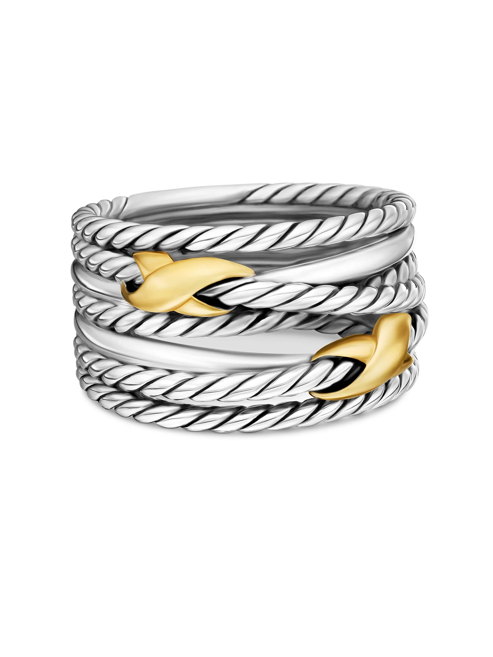 Women's Double X Crossover Ring in Sterling Silver - Silver - 1