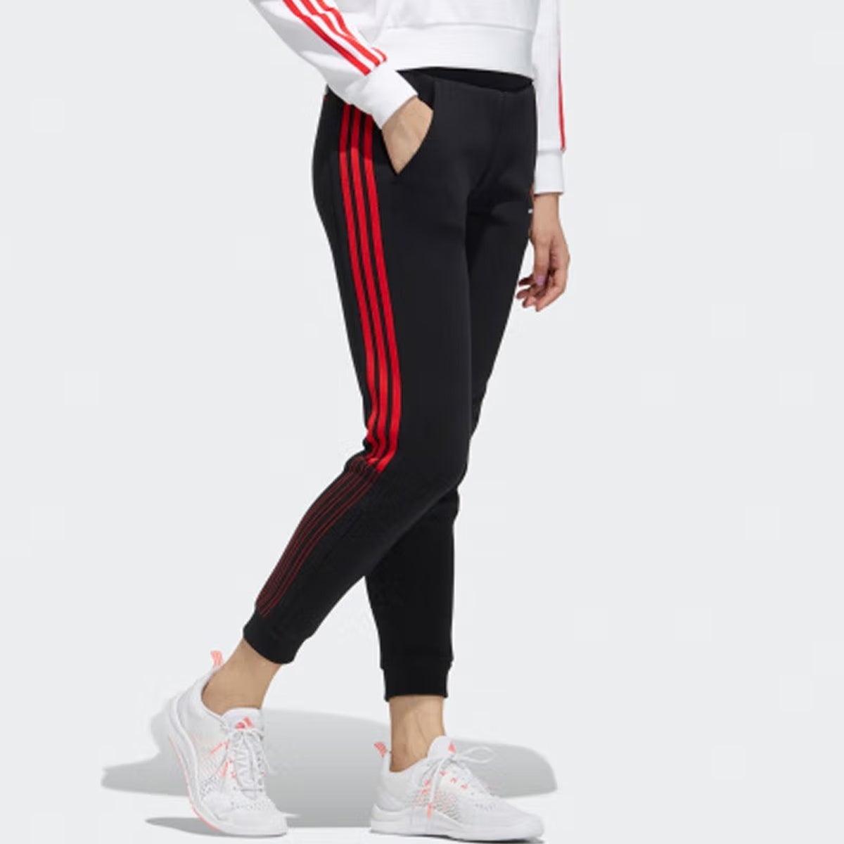 (WMNS) adidas Neo x CNY WW Track Pants 'Black Red' GP5750 - 4
