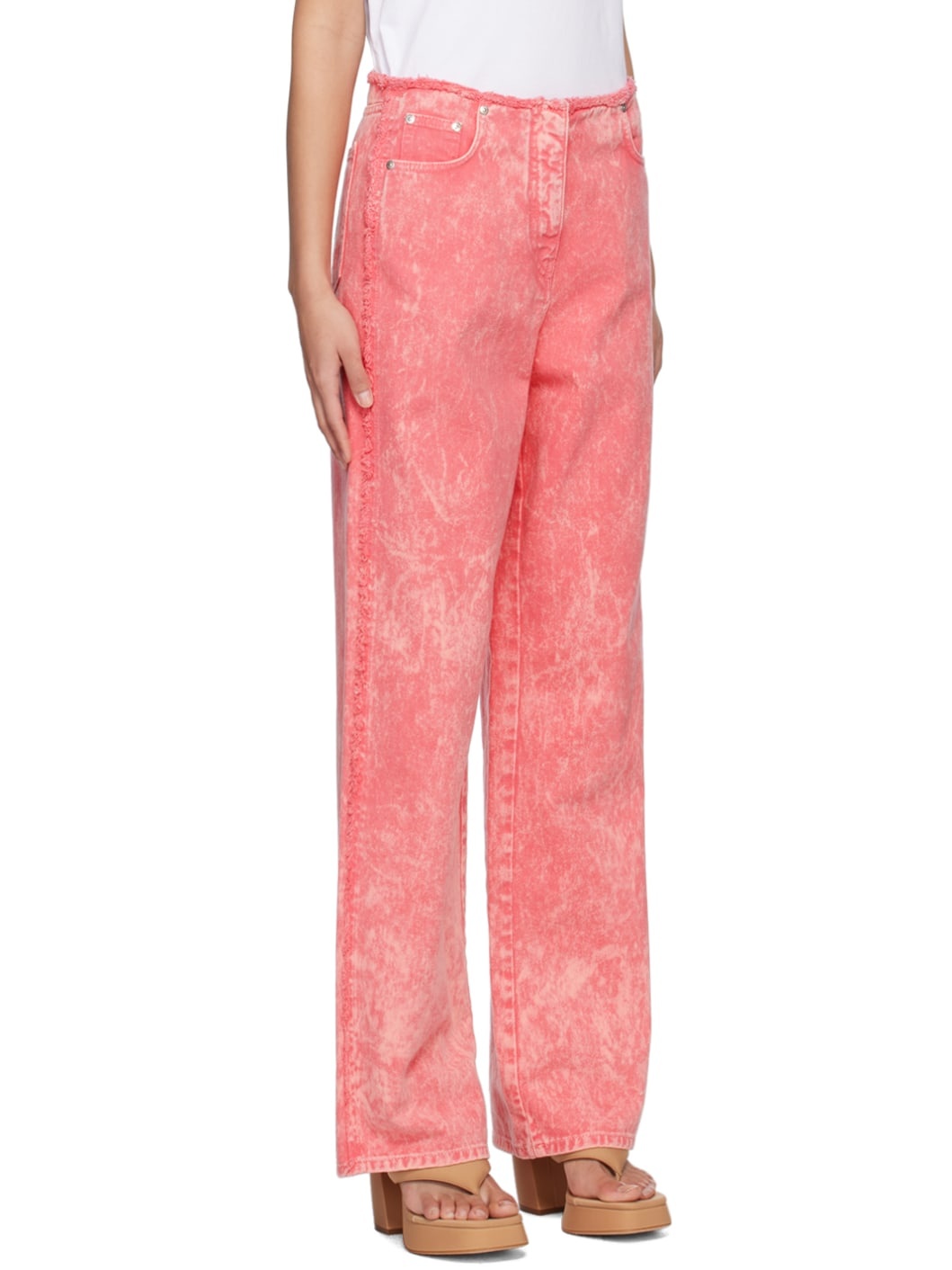 Pink Faded Jeans - 2