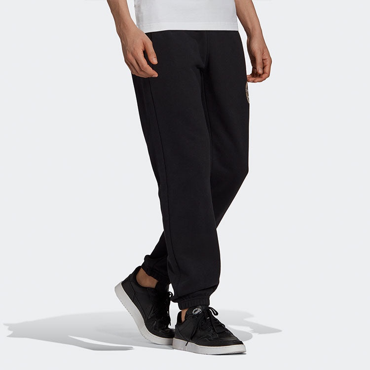 adidas originals Artist Pants Logo Printing Sports Ankle Banded Long Pant Male Black HA4696 - 4