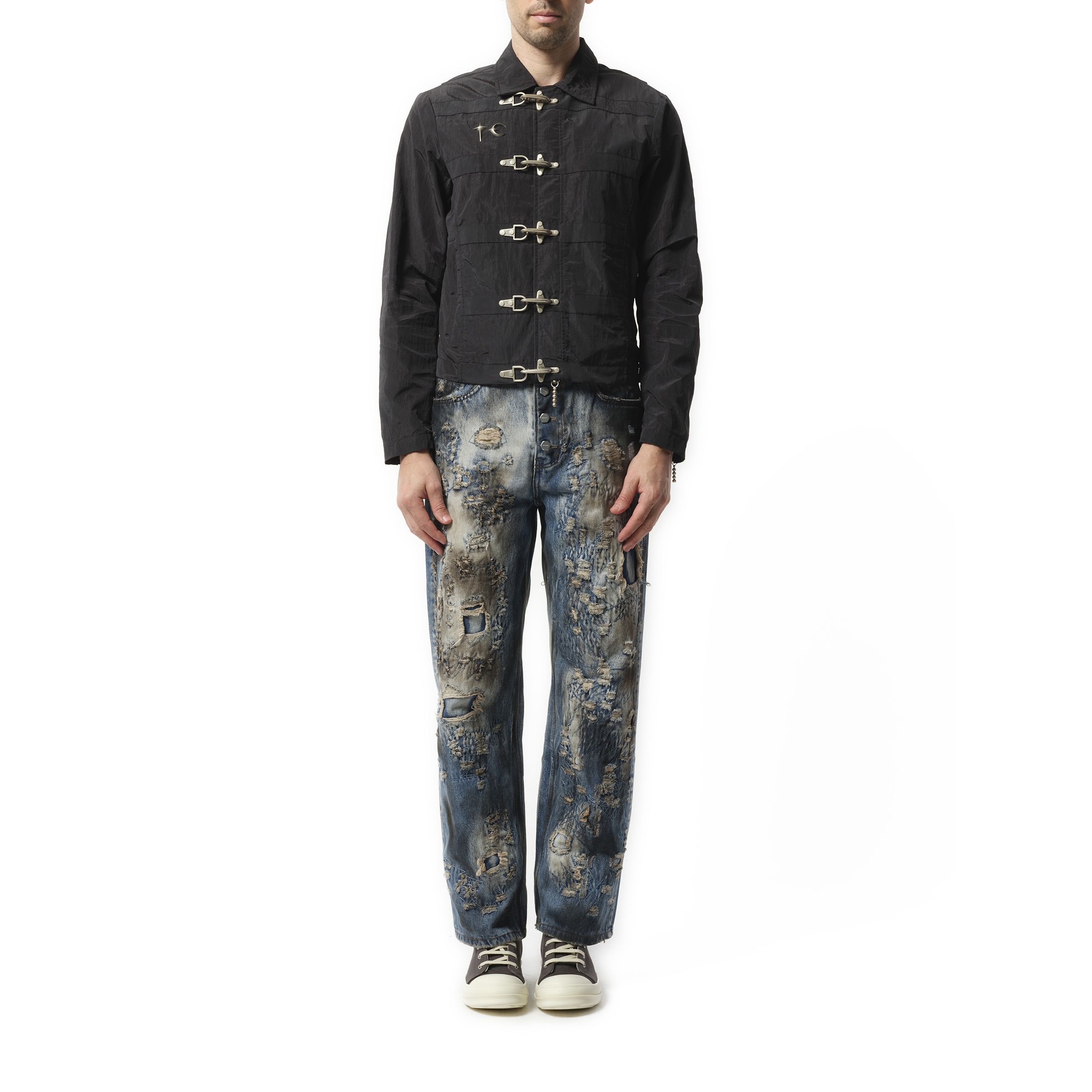 Scarred Bio Soldier Jacket in Black - 4