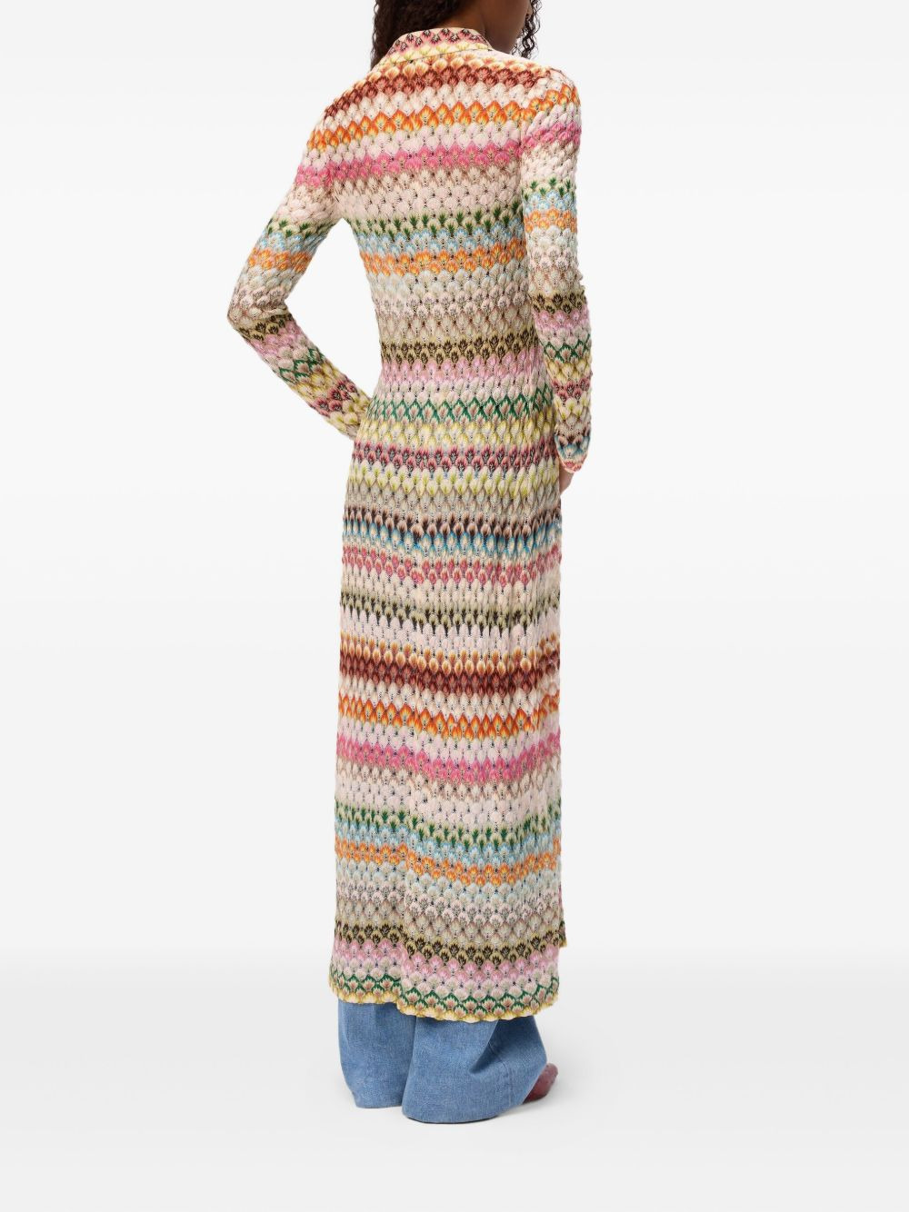 intarsia-knit polo-collar cardigan - 3