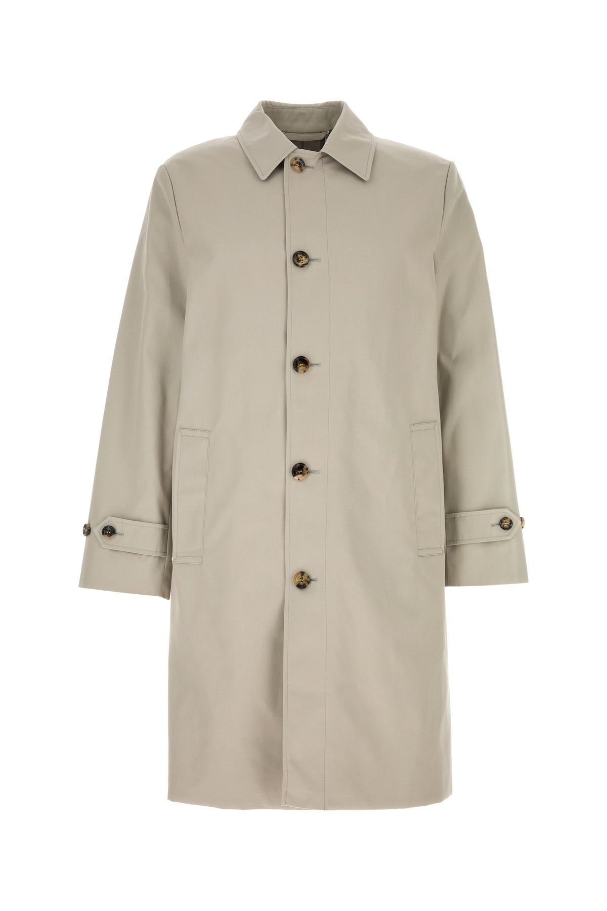 Dove grey polyester blend trench coat - 1